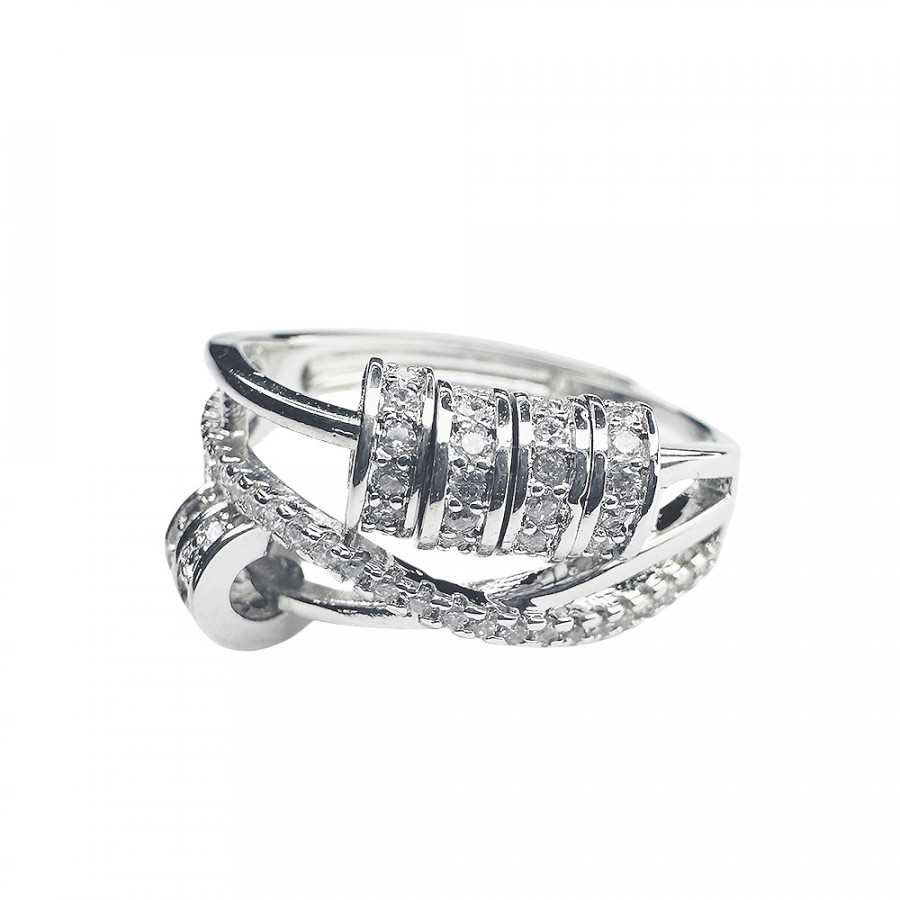 Ring Leikkisä Hehku verstellbar bewegliche Perlen Beads mit Zirkonia Spinner Ring in 925er Silber - Catch Get It Lifestyle