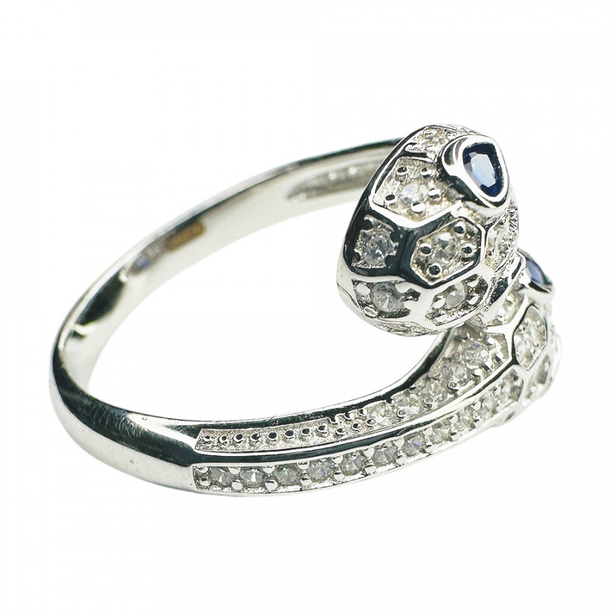 Nahesa Olinolino Schlangenring 925 Sterling Silber verstellbar Zirkonia blau inspired by Bianca Tink - Catch Get It Lifestyle