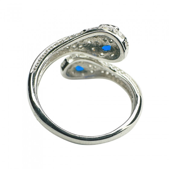 Nahesa Olinolino Schlangenring 925 Sterling Silber verstellbar Zirkonia blau inspired by Bianca Tink - Catch Get It Lifestyle