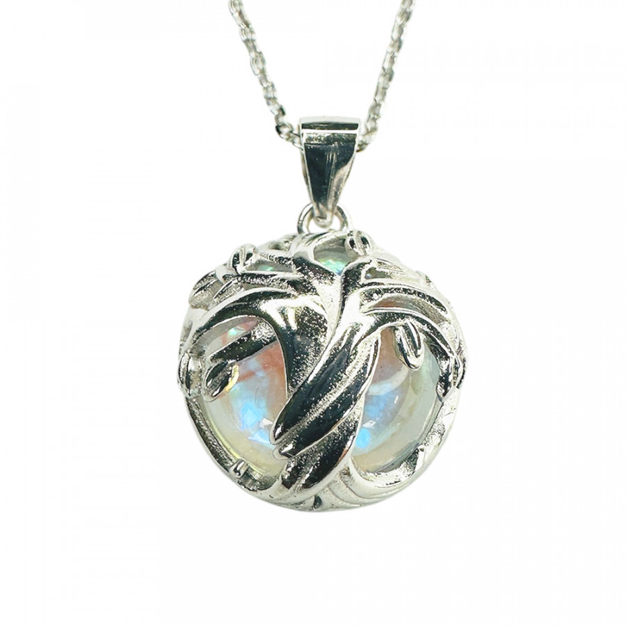 Necklace Elämänpuun Joustavuus Tree of Life in 925 silver with moonstone - Catch Get It Lifestyle