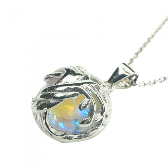 Necklace Elämänpuun Joustavuus Tree of Life in 925 silver with moonstone - Catch Get It Lifestyle