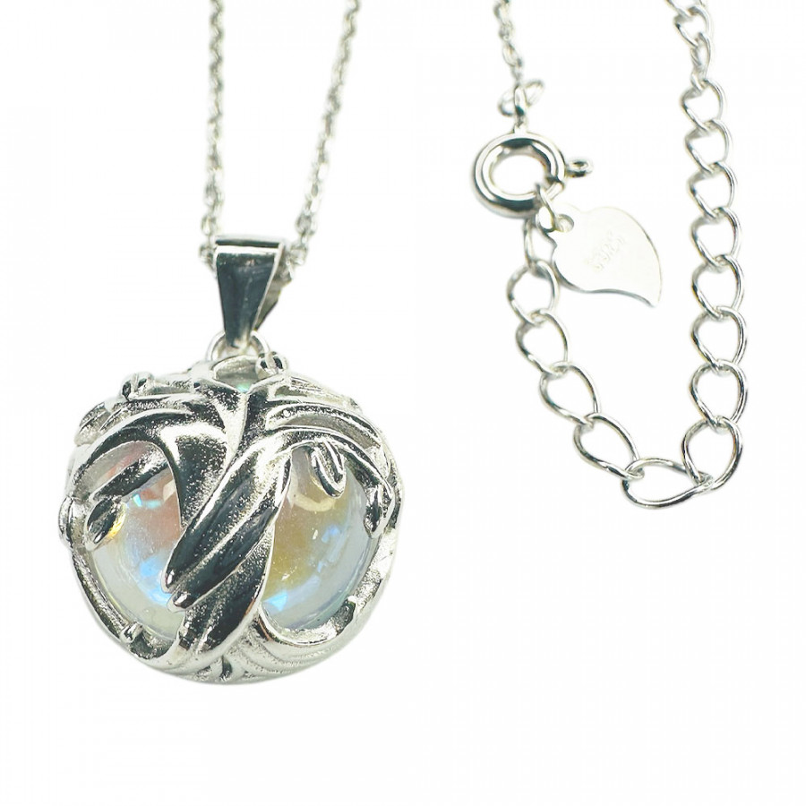 Necklace Elämänpuun Joustavuus Tree of Life in 925 silver with moonstone - Catch Get It Lifestyle