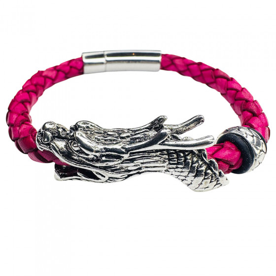 Leather bracelet Dragon Elliot turquoise stainless steel Dragon Head - Catch Get It Lifestyle