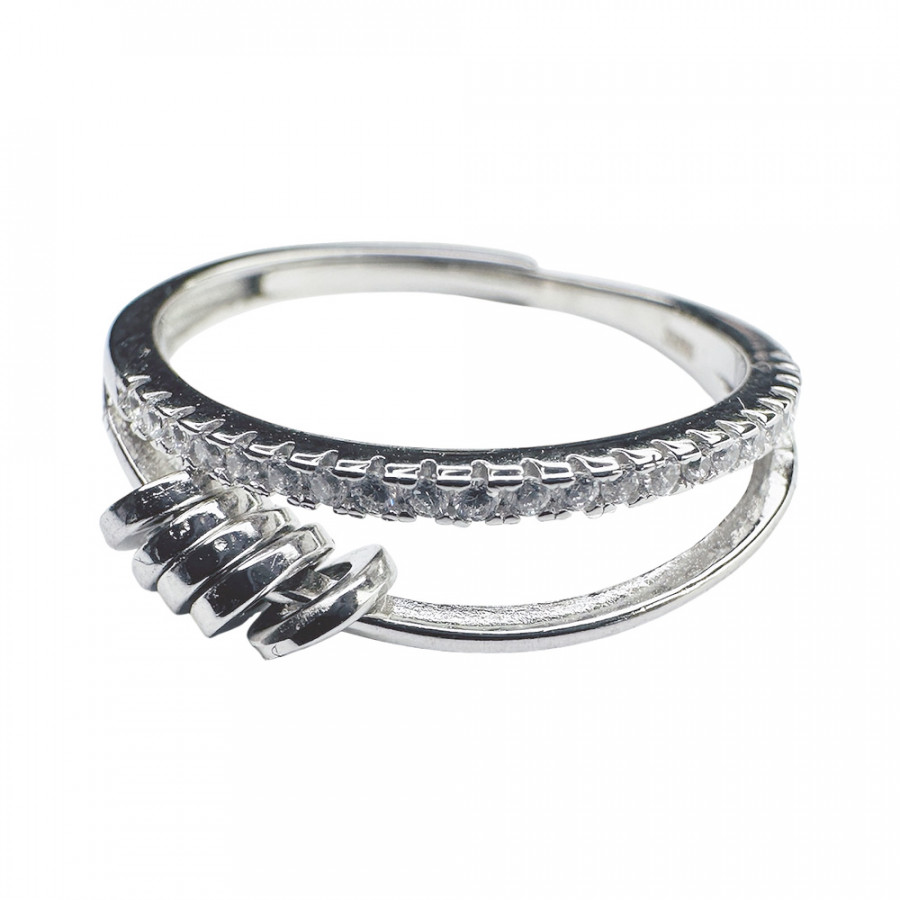 Ring Herkkä Hehku verstellbar bewegliche Perlen Beads mit Zirkonia Spinner Ring in 925er Silber - Catch Get It Lifestyle