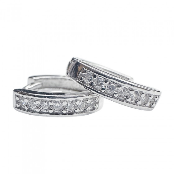 Creole geschlossen Säteilevä Ohrringe in 925 Silber mit weiße Zirkonia verziert - Catch Get It Lifestyle