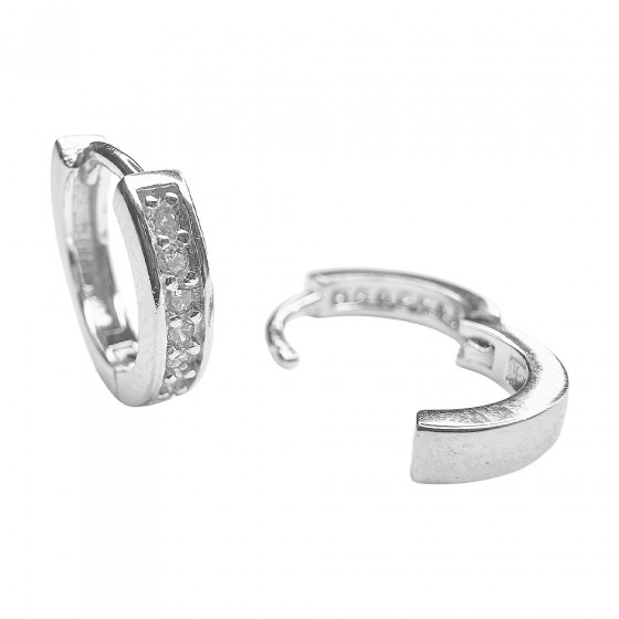 Creole geschlossen Säteilevä Ohrringe in 925 Silber mit weiße Zirkonia verziert - Catch Get It Lifestyle