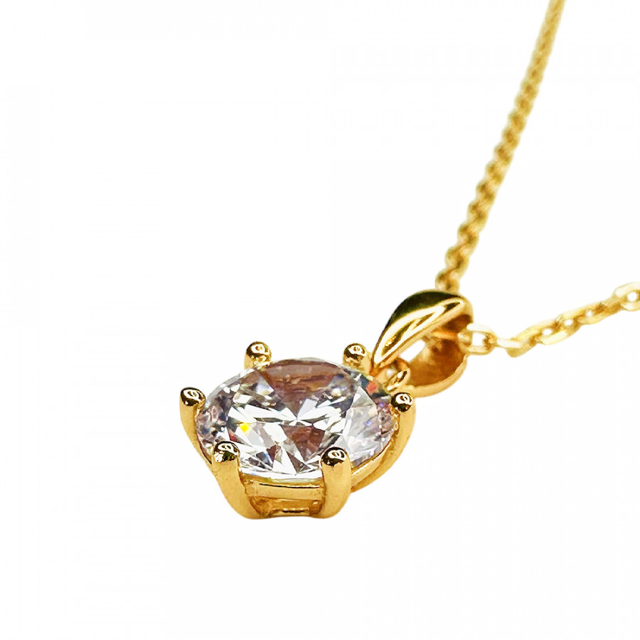 Halskette Hehku 1 ct Zirkonia Solitär 925 Silber vergoldet - Catch Get It Lifestyle