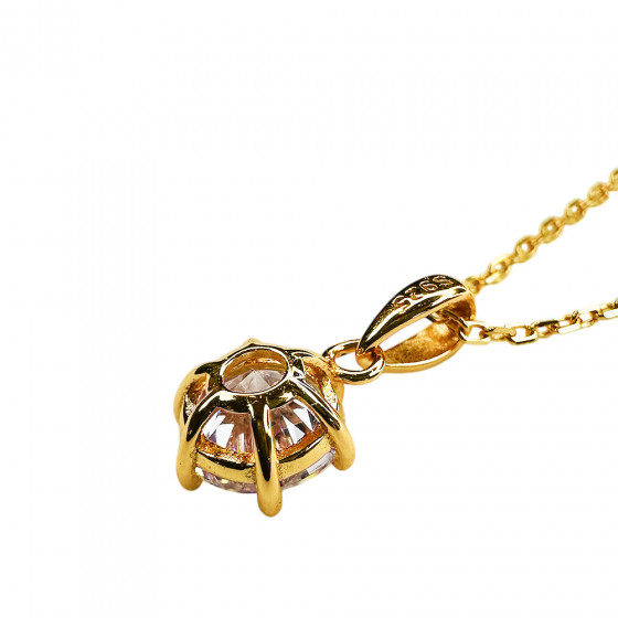 Halskette Hehku 1 ct Zirkonia Solitär 925 Silber vergoldet - Catch Get It Lifestyle