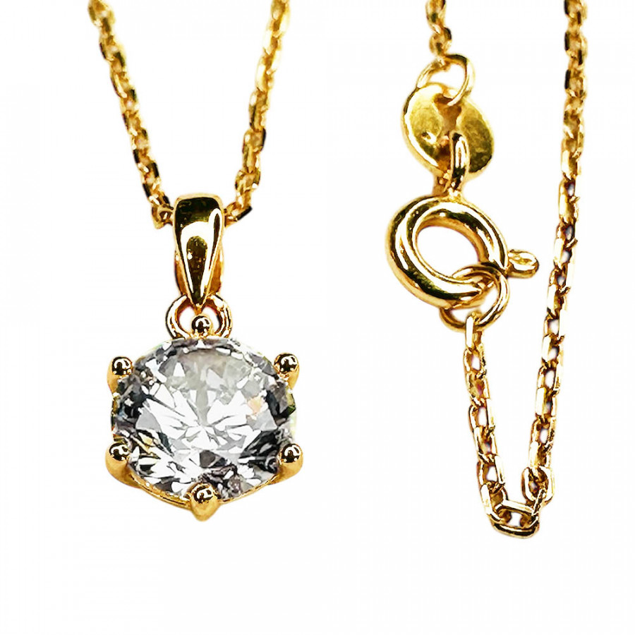 Halskette Hehku 1 ct Zirkonia Solitär 925 Silber vergoldet - Catch Get It Lifestyle