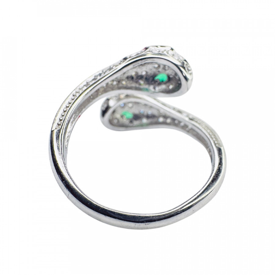 Nahesa Olinolino Schlangenring 925 Sterling Silber verstellbar Zirkonia grün inspired by Bianca Tink - Catch Get It Lifestyle