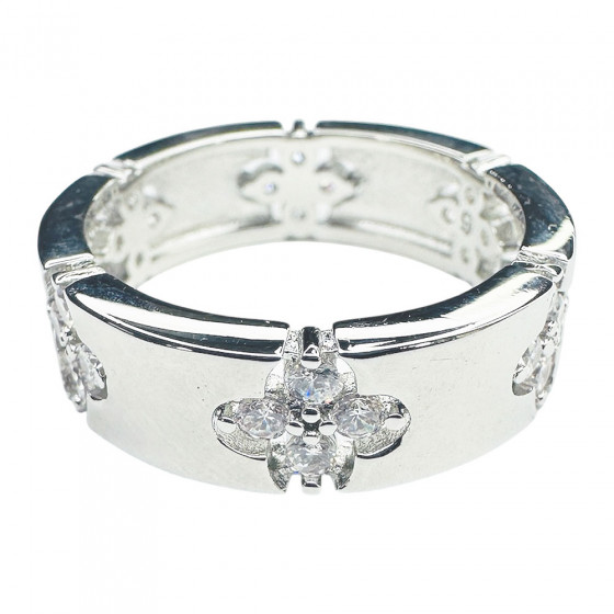 Ring Huomiota Herättävä eleganter Bandring 925 Sterling Silber mit Zirkonia in Weiß - Catch Get It Lifestyle