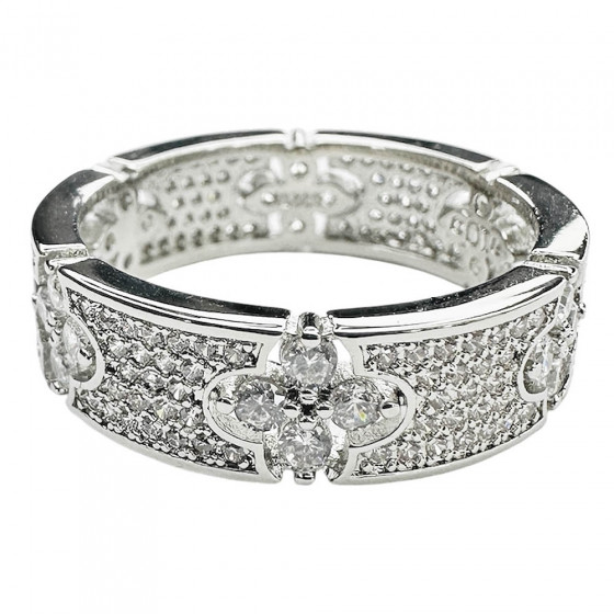 Ring Hohtava eleganter Bandring 925 Sterling Silber komplett mit Zirkonia in Weiß - Catch Get It Lifestyle