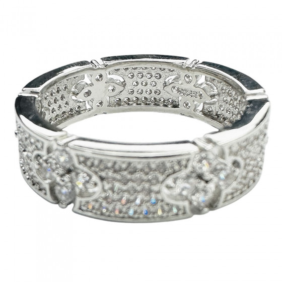 Ring Hohtava elegant band ring 925 silver completely set with white cubic zirconia - Catch Get It Lifestyle