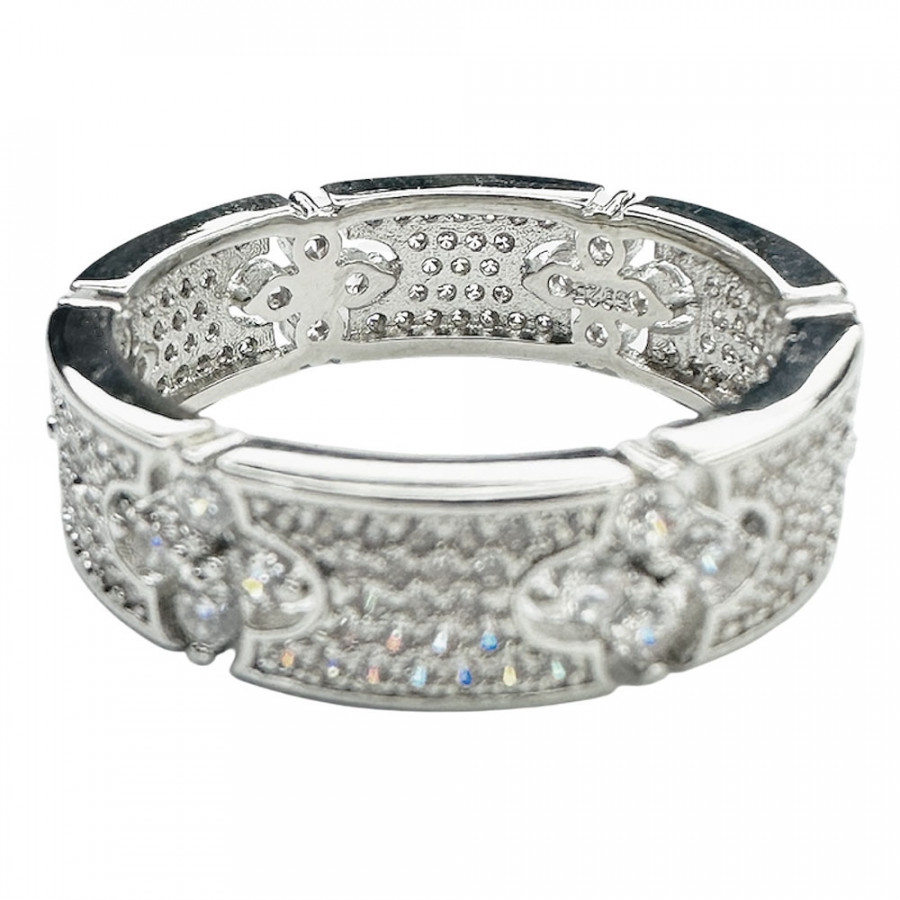 Ring Hohtava elegant band ring 925 silver completely set with white cubic zirconia - Catch Get It Lifestyle