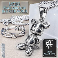 Edelstahlhalskette Peace and Love