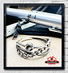 Ring Tiukasti Kiinni verziert verstellbar Silber