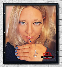 Halskette Sininen Meri Ankerkette Silber