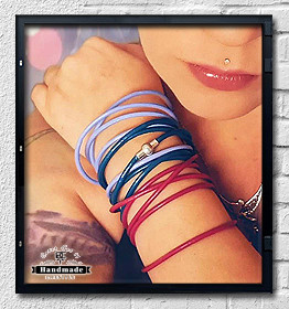 Wickelarmband Värillinen Teräs Leder