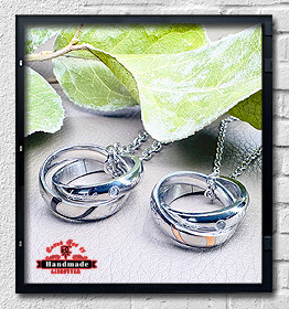 Set Halskette Eternal Love zwei verschlungene Ringe