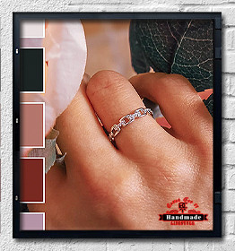 Ring Ikuisesti Sidottu Kettenglieder Silber mit Zirkonia