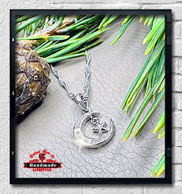 Halskette Tähtitaivas Mond mit Stern Zirkonia